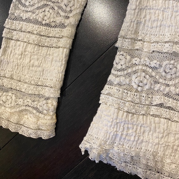 Zara Ivory Lace Top with Front Tie - Picture 11 of 11